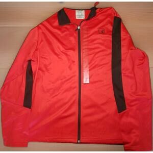 AND1 Men's XL Full Zip Mock Neck Track Jacket in Red Basketball Red Black Basket